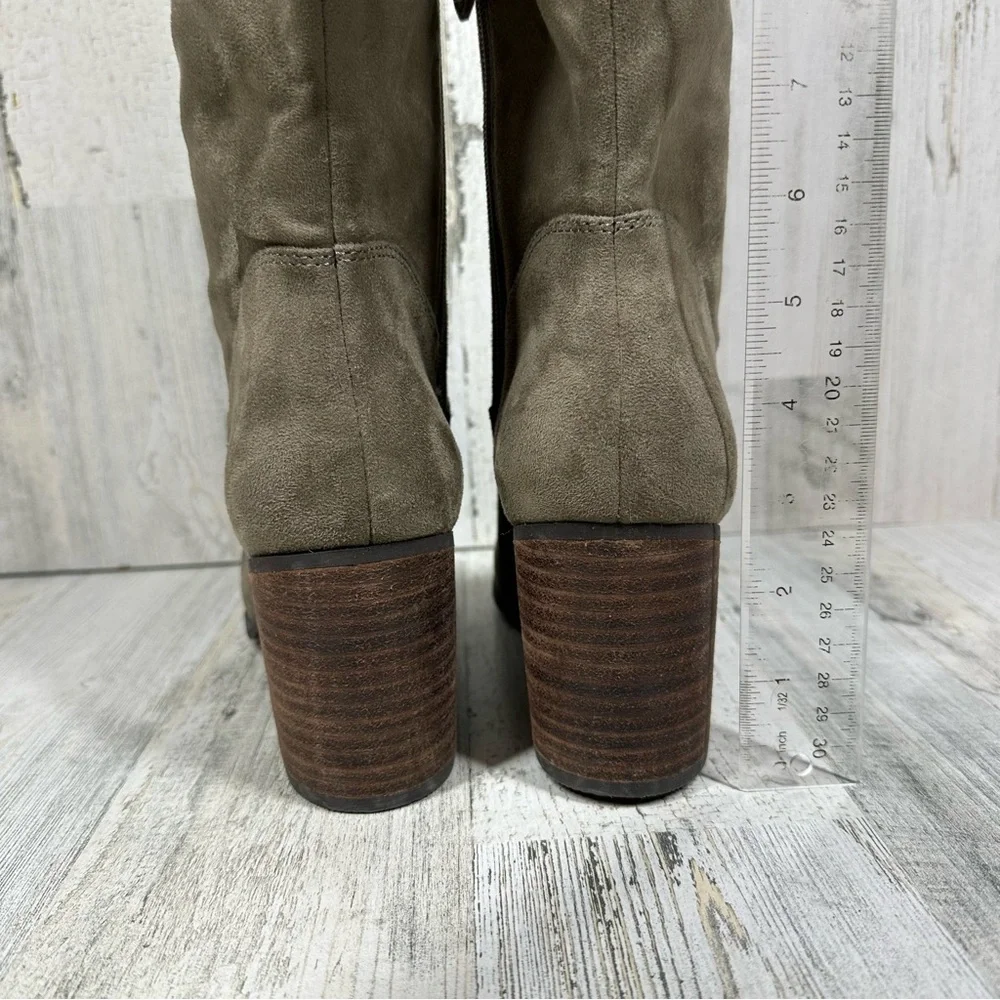 New BP. Luke Black‎ Side Zip Block Heel Over The Knee Boots #989